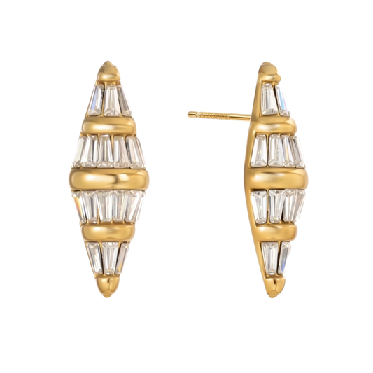 Waterproof Apex Baguette Earrings